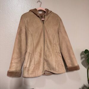 VINTAGE MARVIN RICHARD’S FAUX FUR Tan Hooded Jacket